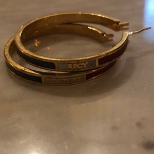 Juicy Couture Gold hoop earrings with enamel fill